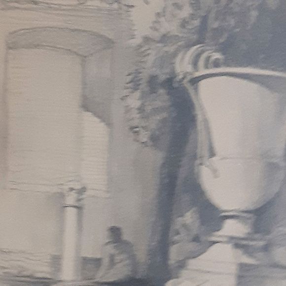 Original artist signed drawing Rome Italy sculpture in pencil 1953 framed - Picture 6 of 6